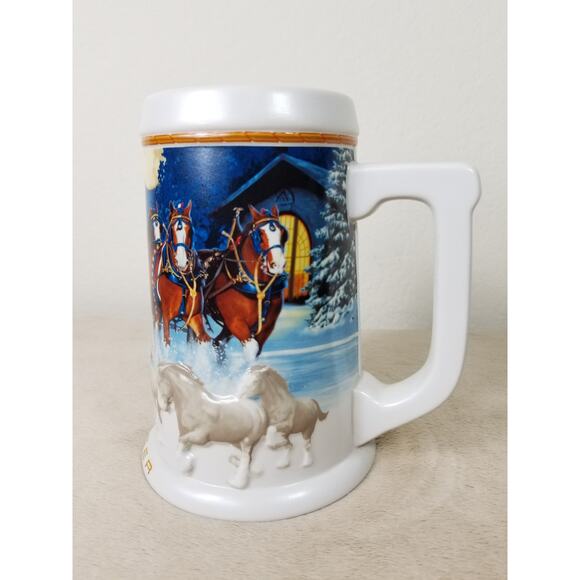 Budweiser Beer Stein Mug Holiday 2005 Handcrafted Brazil 7" Ceramarte Vintage - Picture 6 of 12